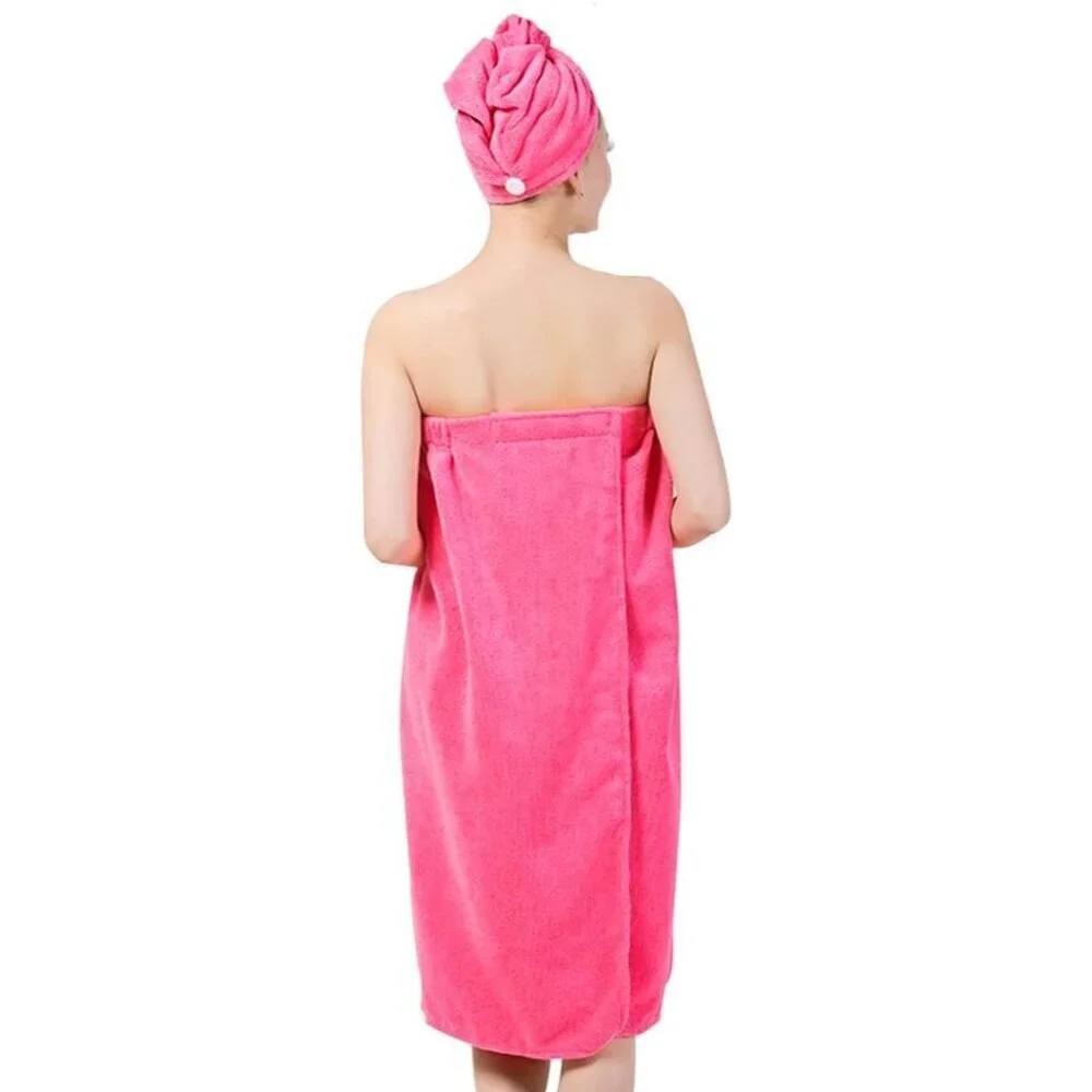 Women Microfiber Bath Towel Wrap Hair Turban Adjustable Compact Spa Shower
